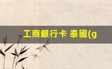工商銀行卡 泰國(guó)(工商銀行卡泰國(guó)可以用嗎)